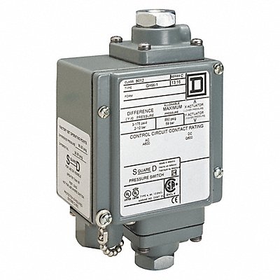 Pressure Switch 480Vac 10Amp G +Options MPN:9012GHW1