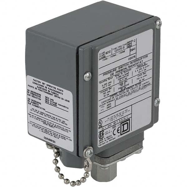 4, 13 and 4X NEMA Rated, SPDT, 1.5 to 75 psi, Electromechanical Pressure and Level Switch MPN:9012GAWM4