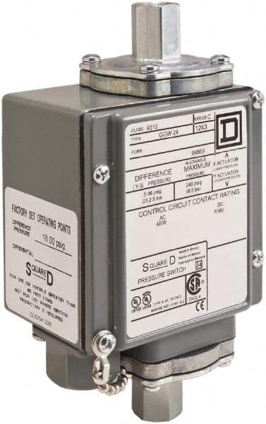 4, 13 and 4X NEMA Rated, DPDT, 5,000 psi, Electromechanical Pressure and Level Switch MPN:9012GJW21