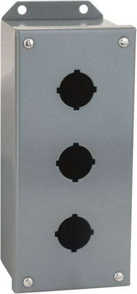 3 Hole, 30mm Hole Diameter, Steel Pushbutton Switch Enclosure MPN:9001KYAF3
