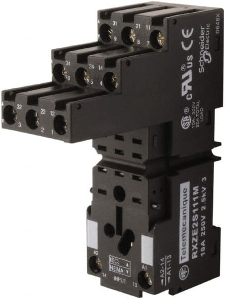 14 Pins, 250 Volt, 5 and 10 Amp, 4PDT, Ice Cube Relay Socket MPN:RXZE2S114M