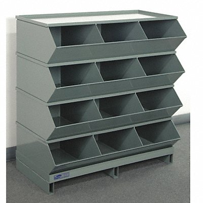 J4636 Sectional Bin Unit 12 Gray 38 in H MPN:3-412SSPB