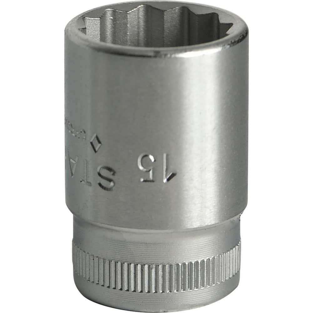 Hand Sockets, Socket Type: Standard , Drive Size: 3/8in (Inch), Socket Size (mm): 15 , Drive Style: Hex , Number Of Points: 12  MPN:02010015