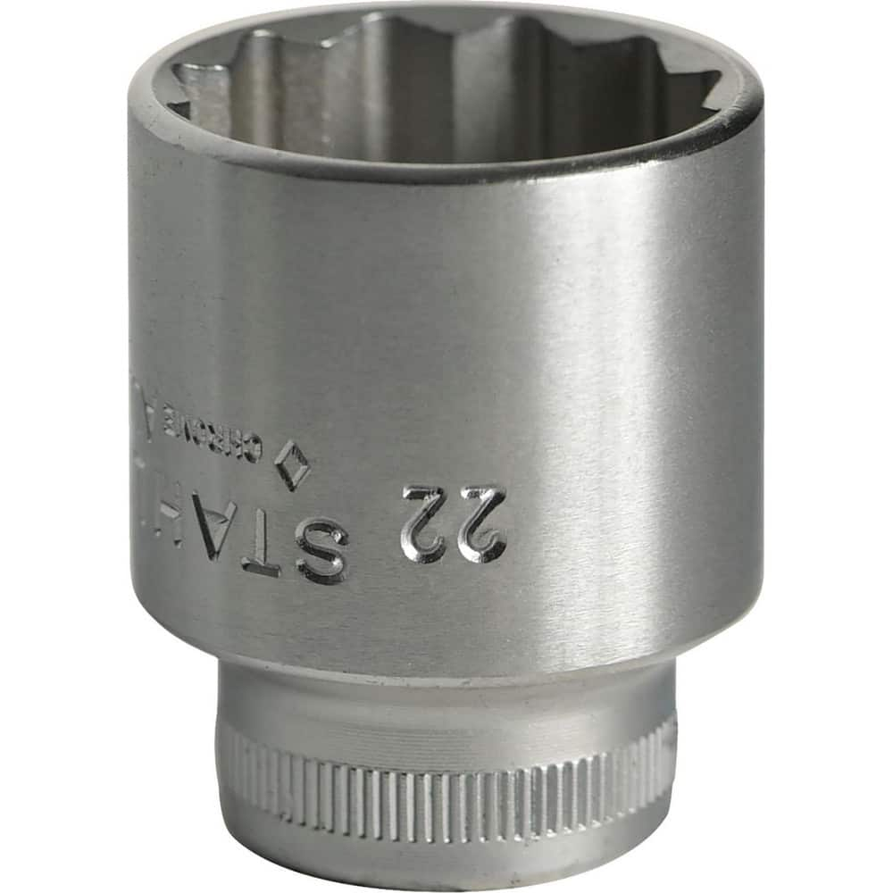 Hand Sockets, Socket Type: Standard , Drive Size: 3/8in (Inch), Socket Size (mm): 22 , Drive Style: Hex , Number Of Points: 12  MPN:02010022