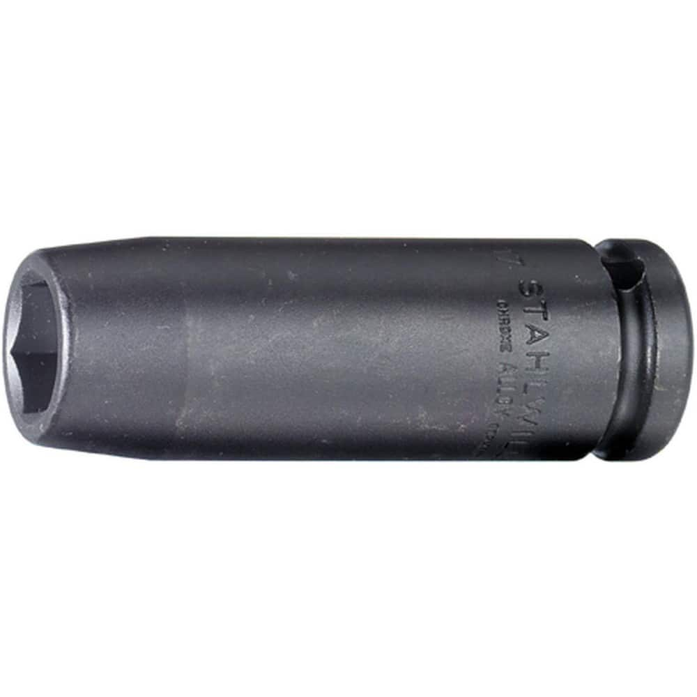 Impact Sockets, Socket Size (mm): 24.00 , Number Of Points: 6 , Drive Style: Square , Material: Alloy Steel , Finish: Gunmetal  MPN:23020024