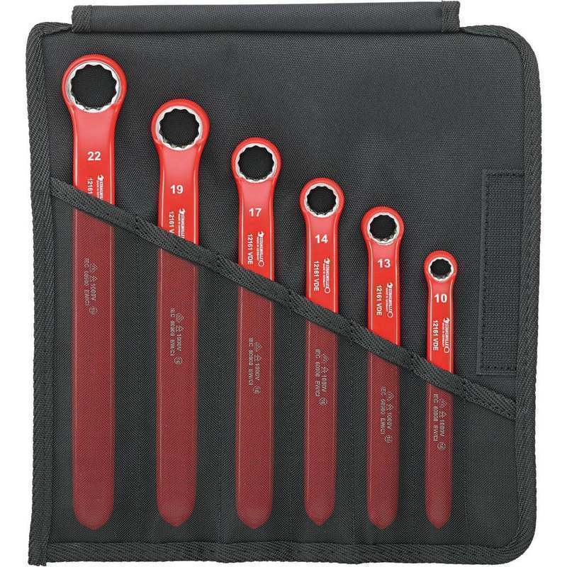 Wrench Sets, Set Type: Double Box End Wrench , System Of Measurement: Metric , Container Type: Pouch , Wrench Size: 10 to 22 mm , Material: Alloy Steel MPN:96404302