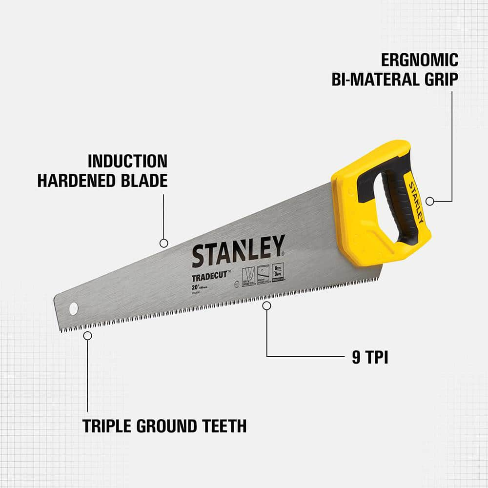 Handsaws, Tool Type: Carpenter, Applications: Wood, Blade Length: 20 in, Insulated: No, Non-sparking: No, Teeth Per Inch: 8 in, Replaceable Blade: No MPN:STHT20350