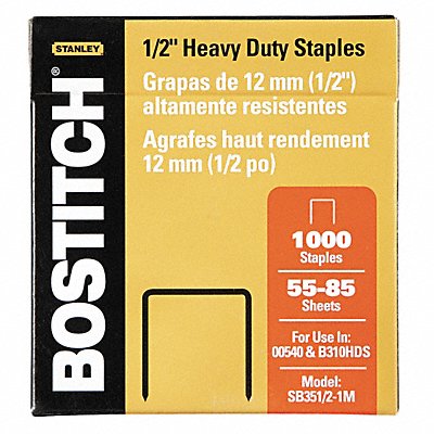 Staples Heavy Duty 1/2 in Leg PK1000 MPN:BOSSB35121M