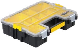 10 Compartment Clear, Black, Yellow Small Parts Deep Storage Box MPN:FMST14820