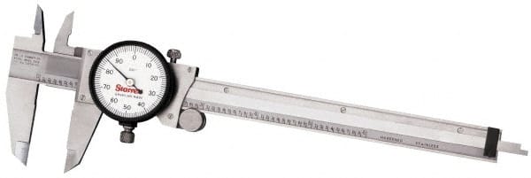 Dial Caliper: 225 mm Range, 0.02 mm Graduation, 2 mm per Revolution MPN:64509