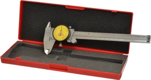 Dial Caliper: 150 mm Range, 0.02 mm Graduation, 2 mm per Revolution MPN:66295