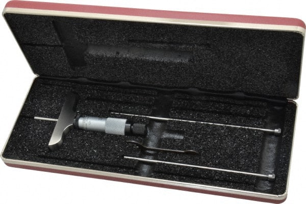 Mechanical Depth Micrometer: 3'' Range, 3 Rods MPN:52113