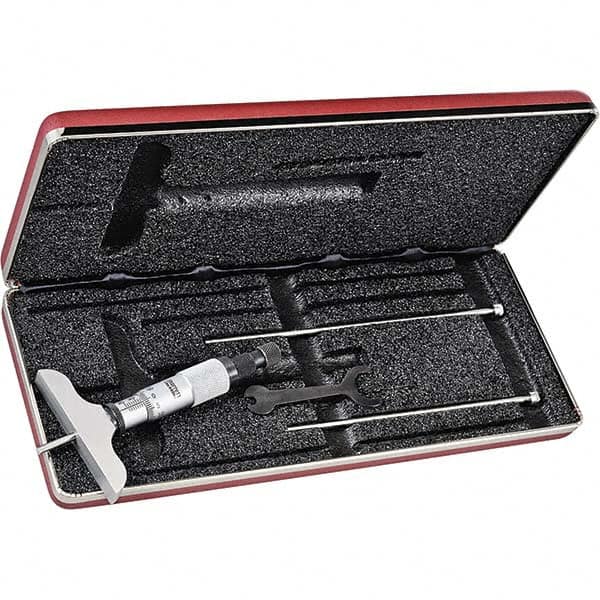 Mechanical Depth Micrometer: 75 mm Range, 3 Rod MPN:52116