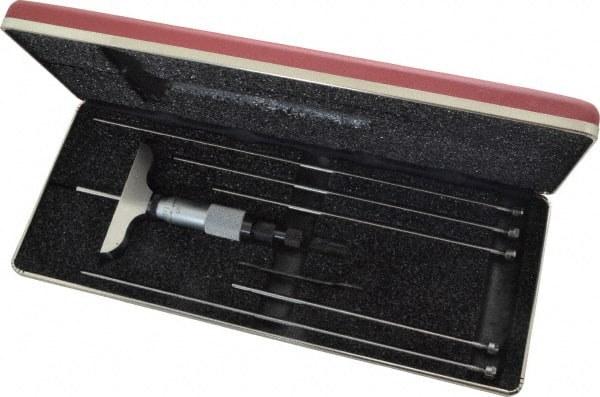 Mechanical Depth Micrometer: 6'' Range, 6 Rods MPN:52119