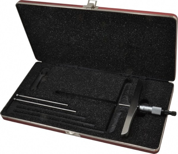 Mechanical Depth Micrometer: 3'' Range, 3 Rod, Satin Chrome Finish MPN:52244