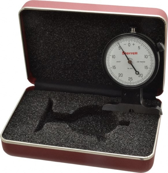 0 to 1/8 Inch Range, Ground Steel, White Dial Depth Gage MPN:52714