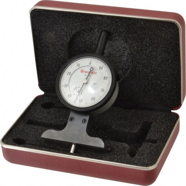 0 to 3 Inch Range, Ground Steel, White Dial Depth Gage MPN:52718