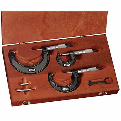 Micrometer Set 0-3 In 0.0001 Res 3 Pc MPN:ST436.1AXRLZ