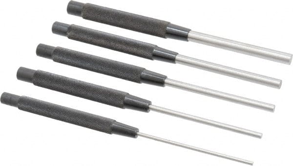 Pin Punch Set: 5 Pc, 0.125 to 0.375