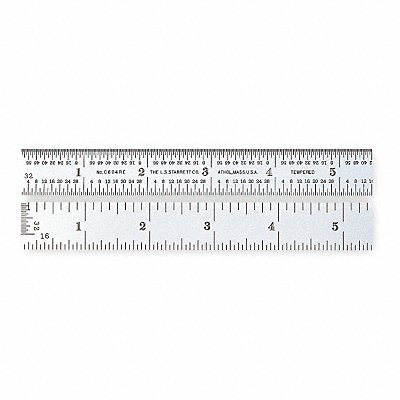 Steel Rule Semi-Flexible 6 In 4R Grad MPN:C304SRE-6