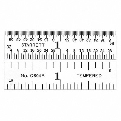 Ruler Spring-Tempered Steel 2 L x 1/2 W MPN:C604R-2