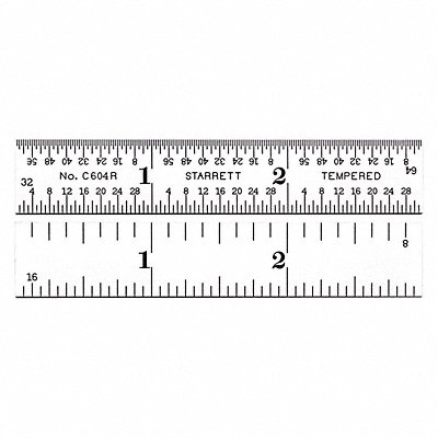 Ruler Spring-Tempered Steel 3 Lx9/16 W MPN:C604R-3