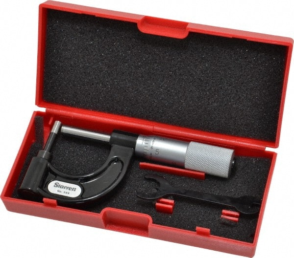 1 Inch Measurement Range, 0.001 Inch Graduation, Post Anvil, Plain Thimble, Mechanical Anvil, Tube Micrometer MPN:66437