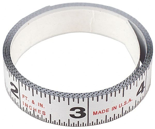 Adhesive Tape Measures, Length (Feet): 12.00 , Length (Meters): 3.66 , Graduation (mm): 0.0625 in , Graduation (Inch): 0.0625 in, 1/16 , Width (mm): 1/2 MPN:63173