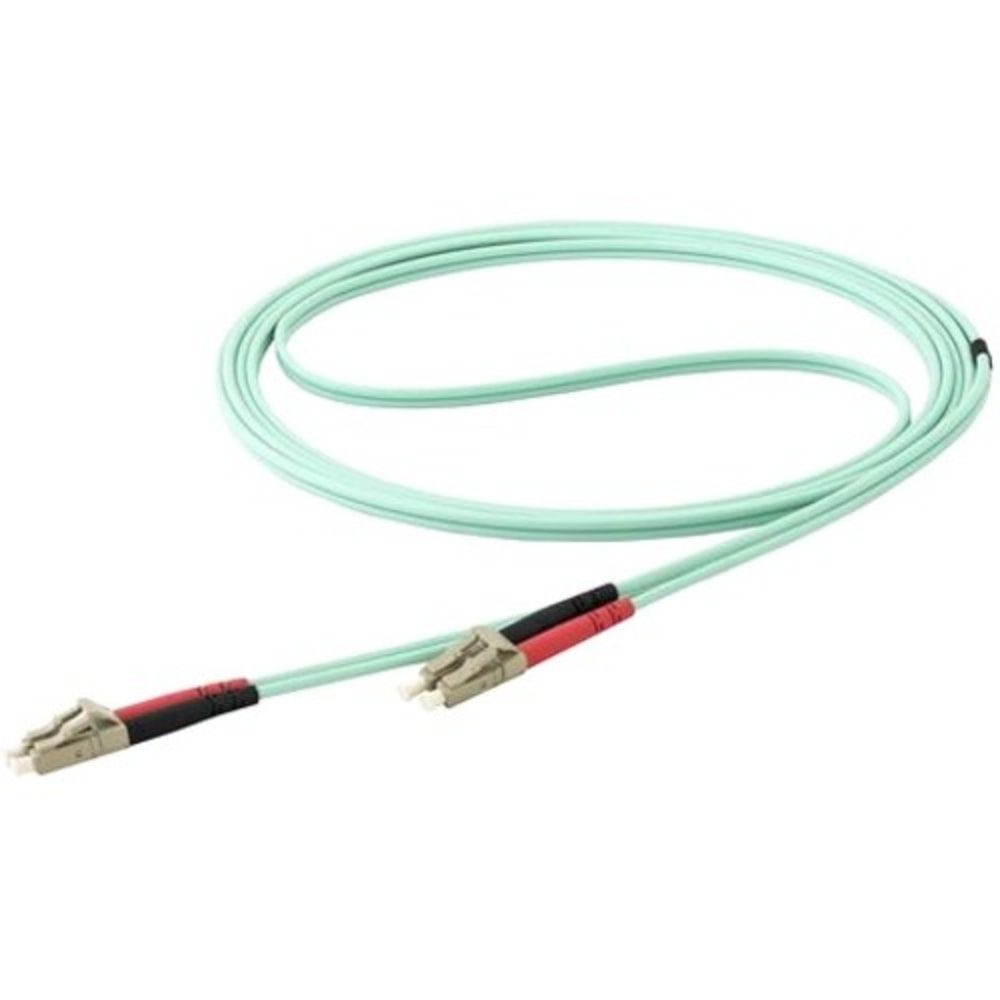 StarTech.com 15m OM4 LC to LC Multimode Duplex Fiber Optic Patch Cable- Aqua - 50/125 - Fiber Optic Cable - 40/100Gb - LSZH MPN:450FBLCLC15