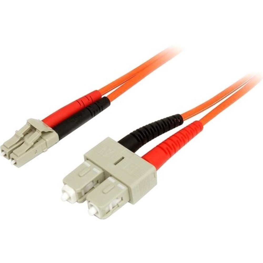 StarTech.com 3m Fiber Optic Cable - Multimode Duplex 50/125 - LSZH Fiber Jumper Cord - LC/SC - Connect fiber network devices for high-speed transfers with LSZH rated cable - LC/SC Fiber Optic Cable - 3 m LC to SC Fiber Patch Cable (Min Order Qty 3) MPN:50