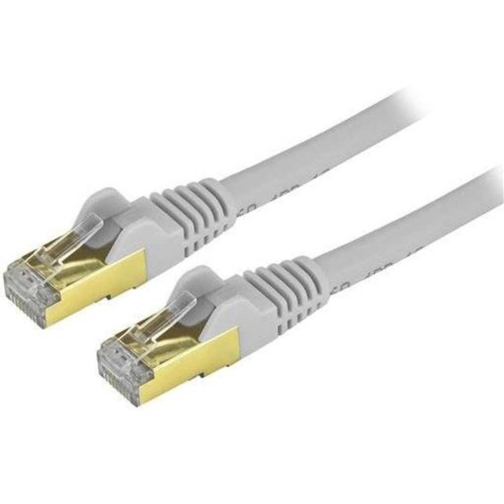 StarTech.com 6in Gray Cat6a Shielded Patch Cable - First End: 1 x RJ-45 Male Network - Second End: 1 x RJ-45 Male Network - 1.25 GB/s - Patch Cable - Shielding - Gold Plated Connector - Gray (Min Order Qty 6) MPN:C6ASPAT6INGR