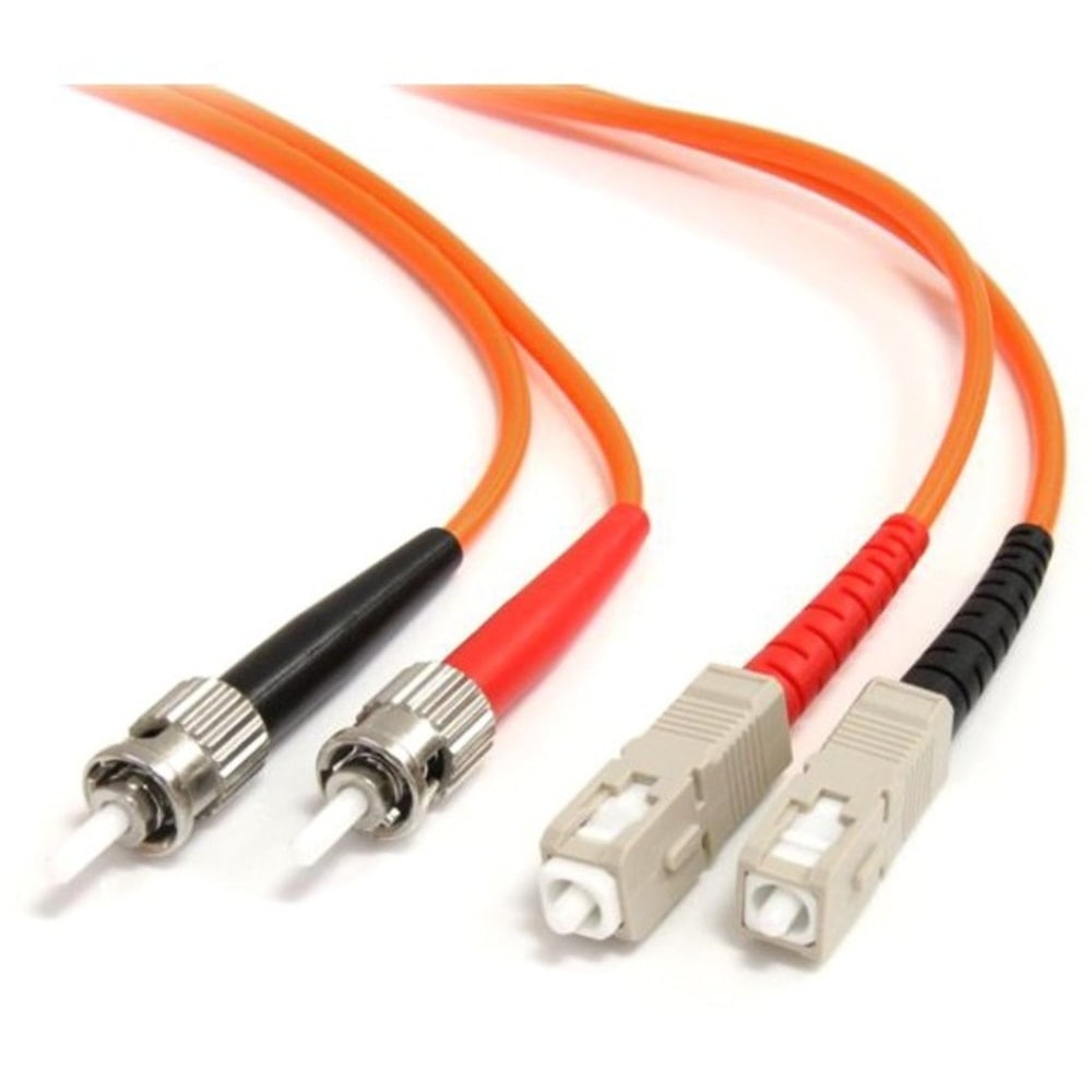 StarTech.com 1m Fiber Optic Cable - Multimode Duplex 62.5/125 - LSZH - ST /SC - OM1 - ST to SC Fiber Patch Cable - Connect fiber network devices for high-speed transfers with LSZH rated cable - 1m ST/SC Fiber Optic Cable (Min Order Qty 4) MPN:FIBSTSC1