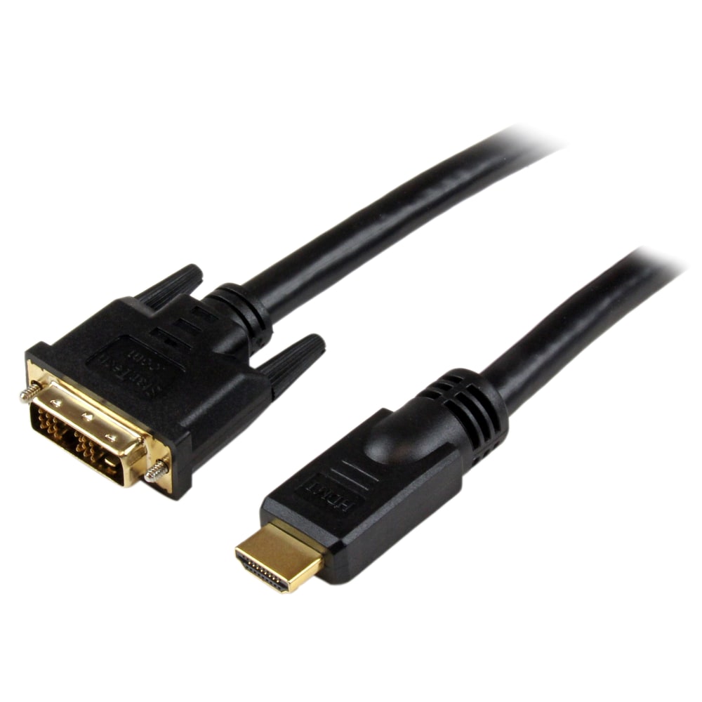 StarTech.com 20 ft HDMI to DVI-D Cable - M/M - Adapter cable - HDMI male to DVI-D male - 20 ft - black - for P/N: HDBOOST, HDVGADP2HD, MDP2HDEC, ST122HD4KU, TB32HD2, USB32HD2, USB32HD4K, USB32HDPRO (Min Order Qty 2) MPN:HDMIDVIMM20