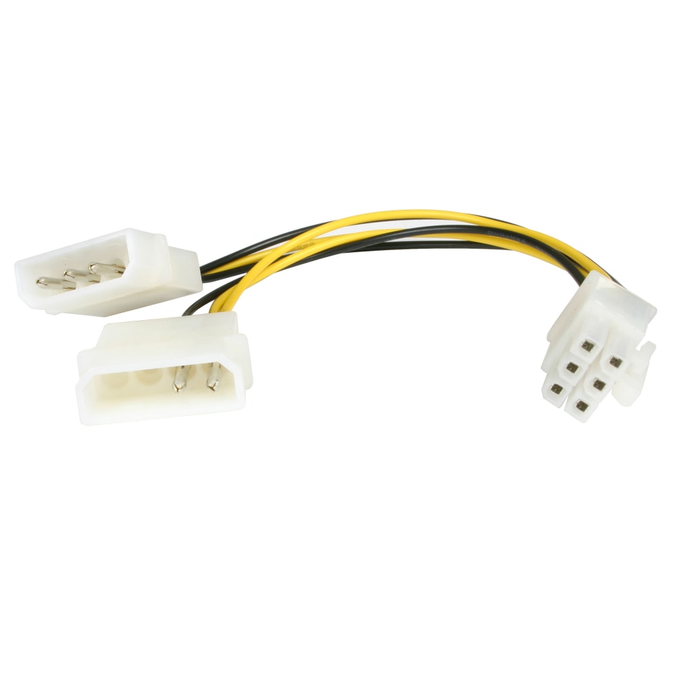 StarTech.com 6in LP4 to 6 Pin PCI Express Video Card Power Cable Adapter - 6 pin internal power (M) - 4 pin ATX12V (M) - 15.2 cm - Convert a Standard LP4 Power Supply Connector to a 6-pin PCI Express Video Card Power Connector (Min Order Qty 7) MPN:LP4PCI