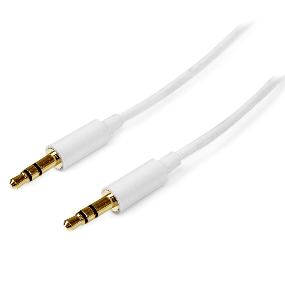 StarTech.com White Slim 3.5mm Stereo Audio Cable, 6ft (Min Order Qty 11) MPN:MU2MMMSWH