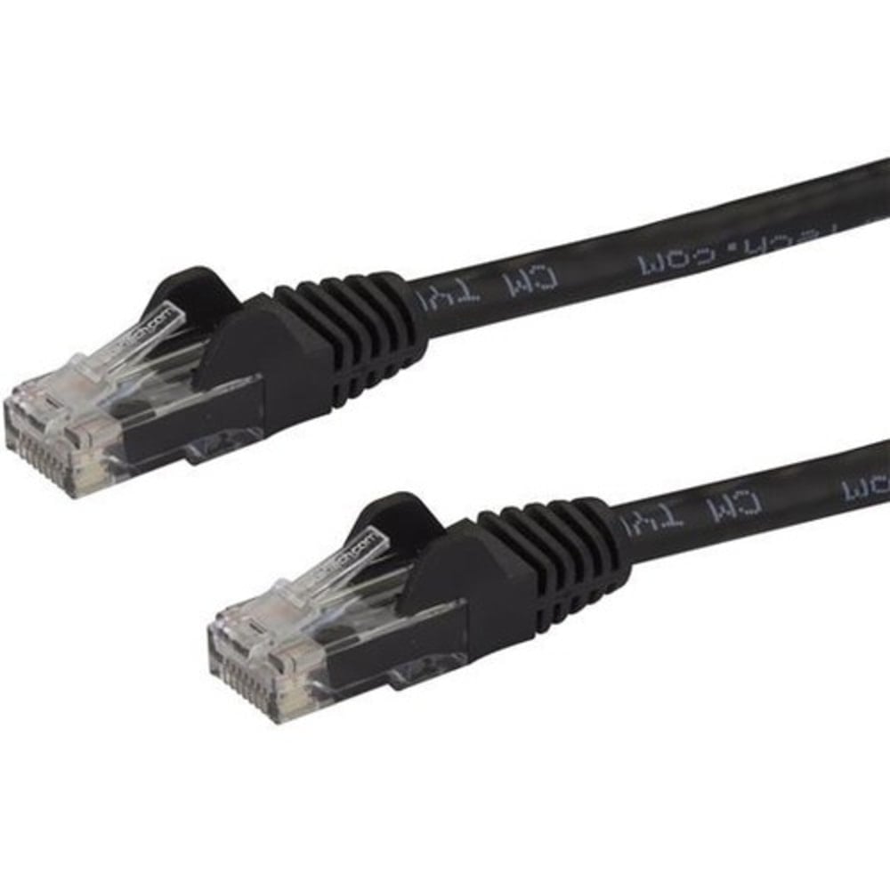 StarTech.com 12ft Black Cat6 Patch Cable with Snagless RJ45 Connectors - Cat6 Ethernet Cable - 12 ft Cat6 UTP Cable - First End: 1 x RJ-45 Male Network - Second End: 1 x RJ-45 Male Network - Patch Cable - Gold Plated Connector - 24 AW (Min Order Qty 6) MP