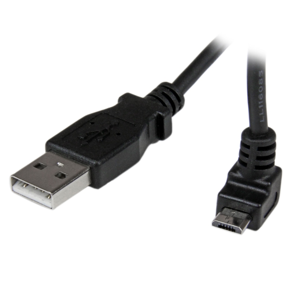 StarTech.com 2m Micro USB Cable - A to Up Angle Micro B - Black (Min Order Qty 13) MPN:USBAUB2MU