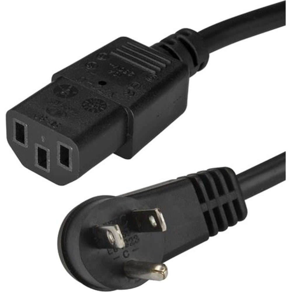 StarTech.com Right-Angle NEMA 5-15P To C13 Computer Power Cord, 10ft (Min Order Qty 5) MPN:PXTR10110