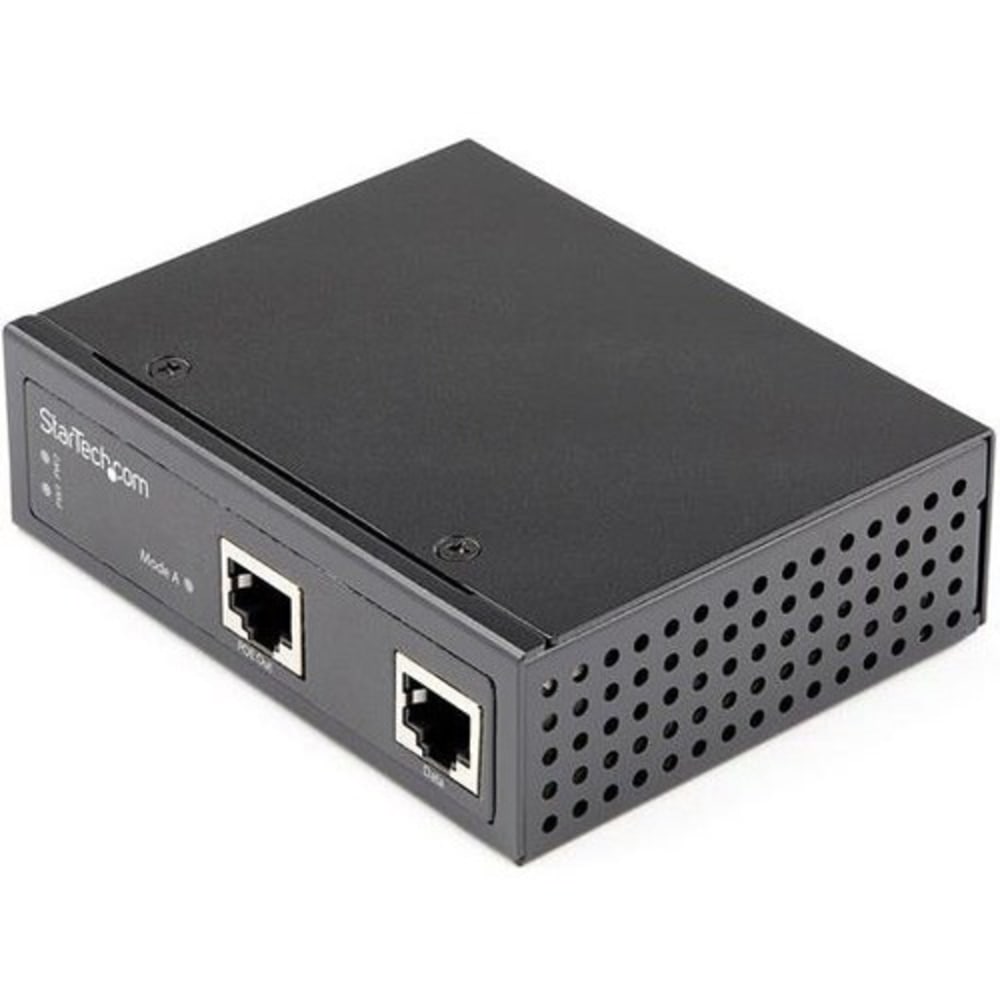 StarTech.com Industrial Gigabit Ethernet PoE Injector 30W 802.3at PoE+ Midspan 48V-56VDC Power Over Ethernet Injector Adapter -40C to +75C - Industrial Gigabit Ethernet PoE Injector - Power over Ethernet Injector MPN:POEINJ30W