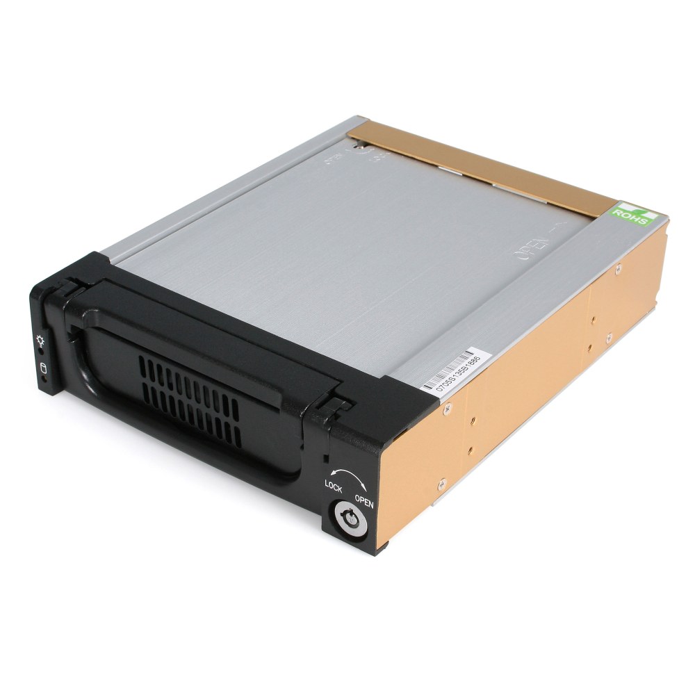 StarTech.com Black Aluminum 5.25in Rugged SATA Hard Drive Mobile Rack Drawer (Min Order Qty 2) MPN:DRW150SATBK