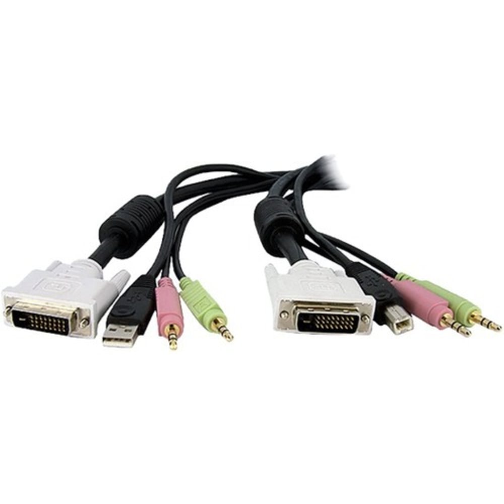 StarTech.com 15 ft 4-in-1 USB DVI KVM Switch Cable with Audio - Connect high resolution DVI video, USB, and audio all in one cable (Min Order Qty 2) MPN:DVID4N1USB15