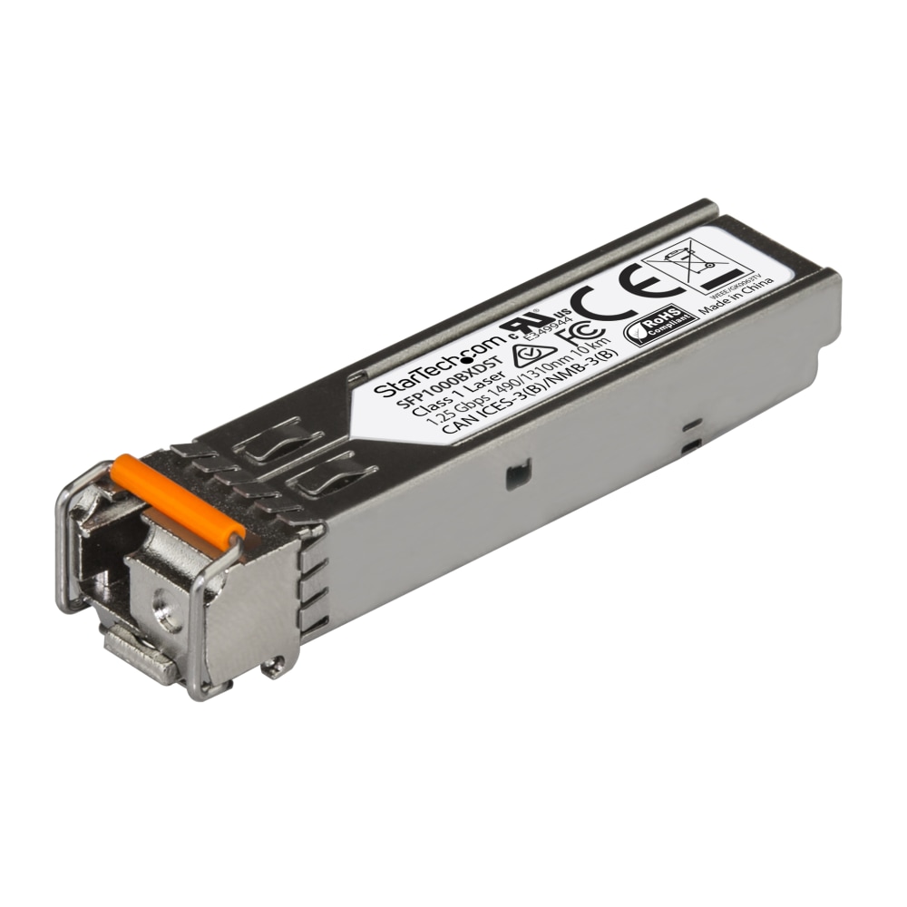 StarTech.com 1000BASE-BX MSA Compliant Downstream SFP Module - LC Connector - Fiber SFP Transceiver - Lifetime Warranty - 1 Gbps - Max. Transfer Distance 10 km (6.2 mi) - 1000BASE-BX fiber transceiver adds reliable 1Gb over fiber MPN:SFP1000BXDST