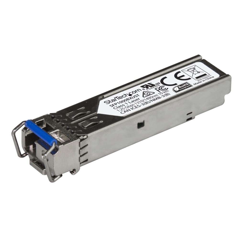 StarTech.com 1000BASE-BX MSA Compliant Upstream SFP Module - LC Connector - Fiber SFP Transceiver - Lifetime Warranty - 1 Gbps - Max. Transfer Distance 10 km (6.2 mi) - 1000BASE-BX fiber transceiver adds reliable 1Gb over fiber MPN:SFP1000BXUST