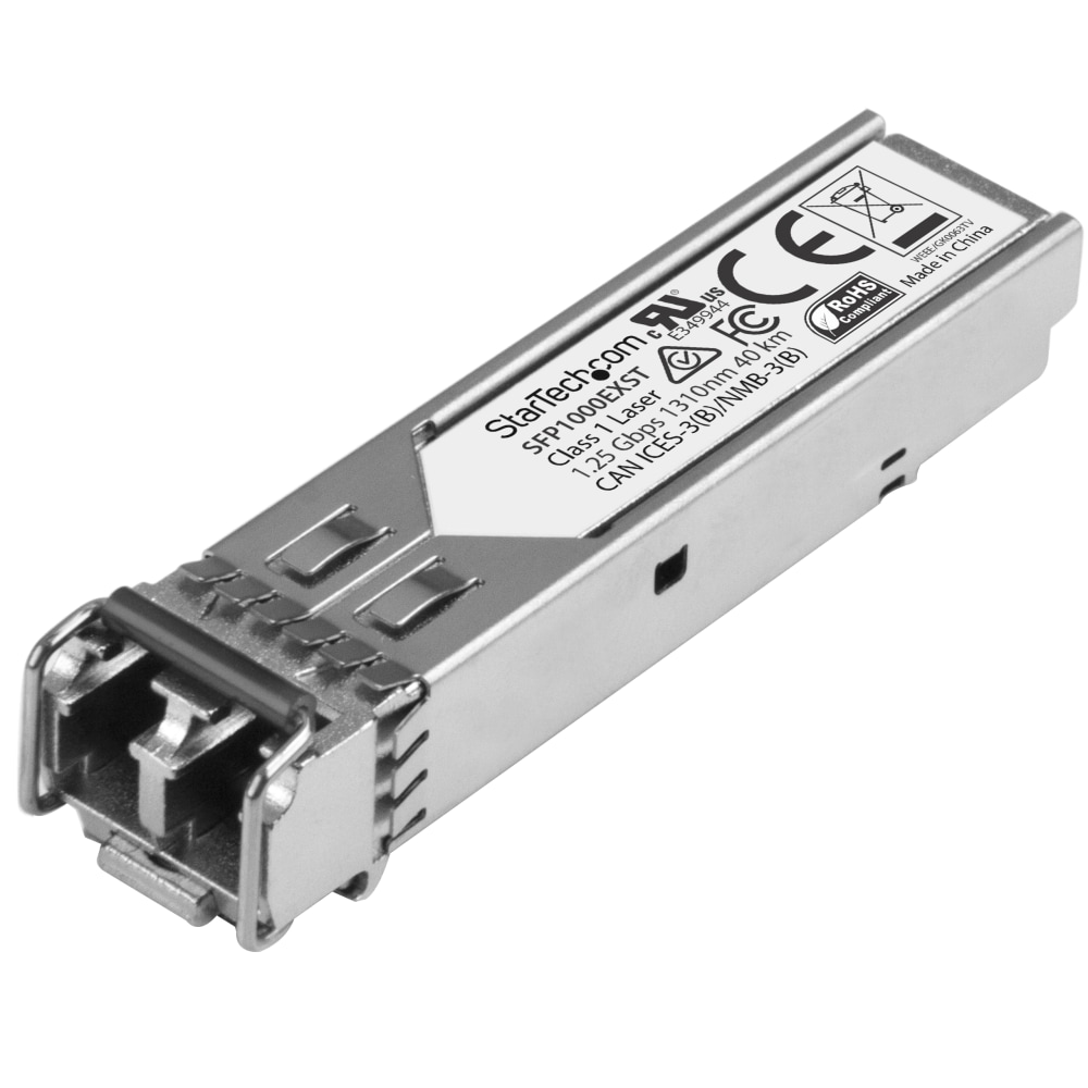 StarTech.com 1000BASE-EX MSA Compliant SFP Module - LC Connector - Fiber SFP Transceiver - Lifetime Warranty - 1 Gbps - Max. Transfer Distance 40 km (24.8 mi) - 1000BASE-EX fiber transceiver adds reliable 1Gb over fiber - StarTech.com lifetime warranty MP