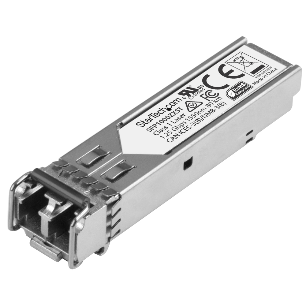 StarTech.com 1000BASE-ZX MSA Compliant SFP Module - LC Connector - Fiber SFP Transceiver - Lifetime Warranty - 1 Gbps - Max. Transfer Distance 80 km (49.7 mi) - 1000BASE-ZX fiber transceiver adds reliable 1Gb over fiber - StarTech.com lifetime warranty MP