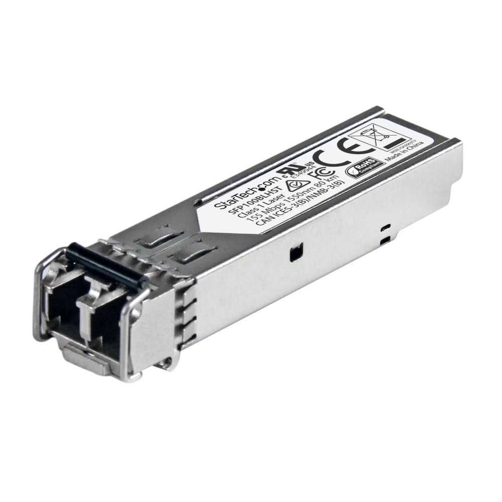 StarTech.com 100BASE-LH MSA Compliant SFP Module - LC Connector - Fiber SFP Transceiver - Lifetime Warranty - 100 Mbps - Max. Transfer Distance 80 km (49.7 mi) - 100BASE-LH fiber transceiver adds reliable 1Gb over fiber - StarTech.com lifetime warranty MP