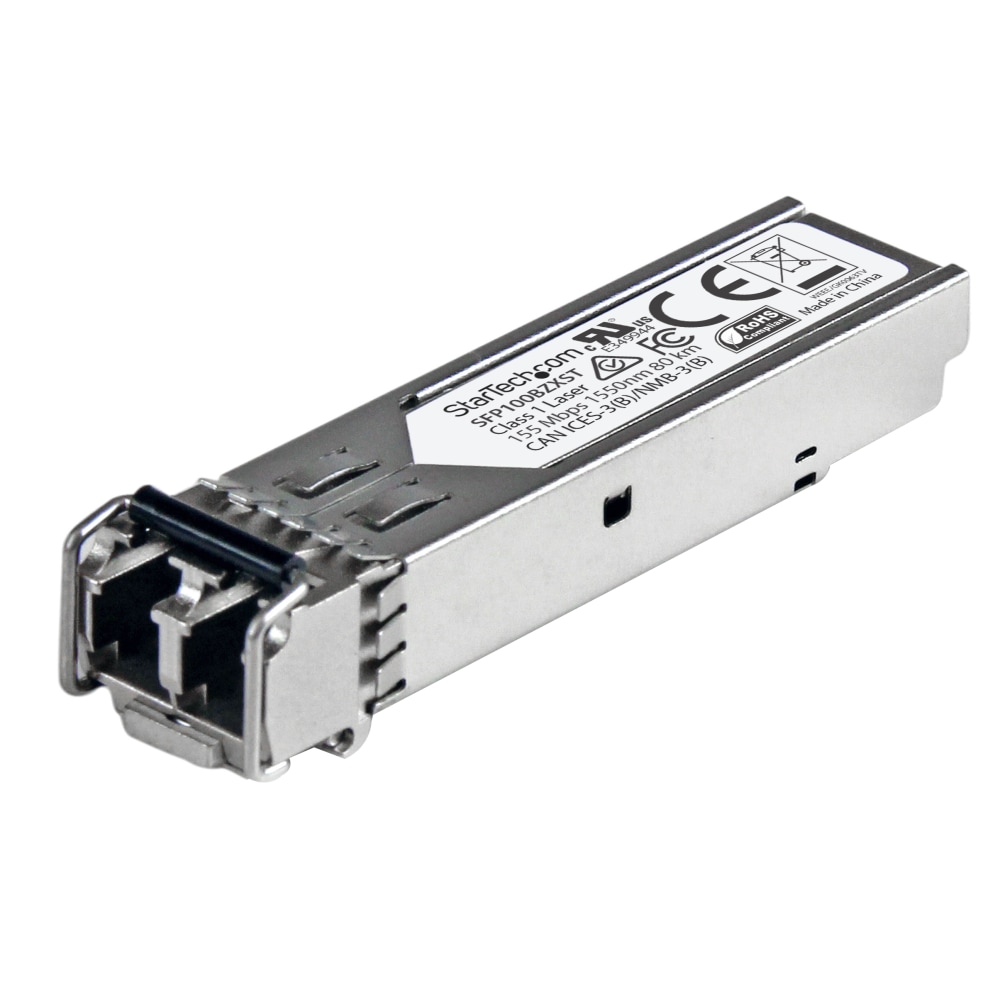 StarTech.com 100BASE-ZX MSA Compliant SFP Module - LC Connector - Fiber SFP Transceiver - Lifetime Warranty - 100 Mbps - Max. Transfer Distance 80 km (49.7 mi) - 100BASE-ZX fiber transceiver adds reliable 1Gb over fiber MPN:SFP100BZXST