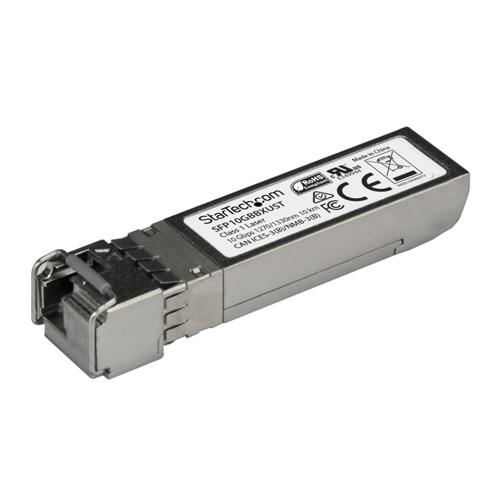 StarTech.com 10GBASE-BX MSA Compliant Upstream SFP+ Module - LC Connector - Fiber SFP+ Transceiver - Lifetime Warranty - 10 Gbps - Max. Transfer Distance 10 km (6.2 mi) - 10GBASE-BX fiber transceiver adds reliable 10Gb over fiber MPN:SFP10GBBXUST