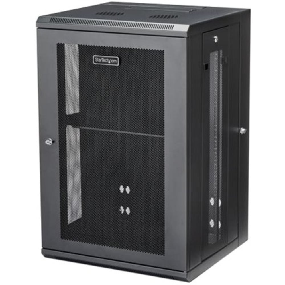 StarTech.com Wallmount Server Rack Cabinet - Hinged Enclosure - Wallmount Network Cabinet - 20 in. Deep - 18U - Use this wall mount network cabinet to mount your server or networking equipment to the wall with a hinged enclosure for easy access MPN:RK1820