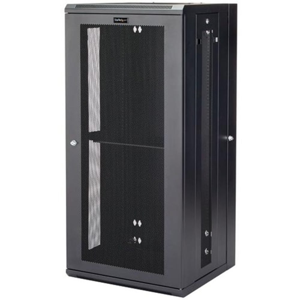 StarTech.com Wallmount Server Rack Cabinet - Hinged Enclosure - Wallmount Network Cabinet - 20 in. Deep - 26U - Wall-mount your server equipment flush against the wall with this 26U server rack - Shipped flat packed with a 1U shelf and 3 meter cable tie M